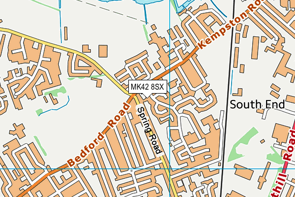 MK42 8SX map - OS VectorMap District (Ordnance Survey)