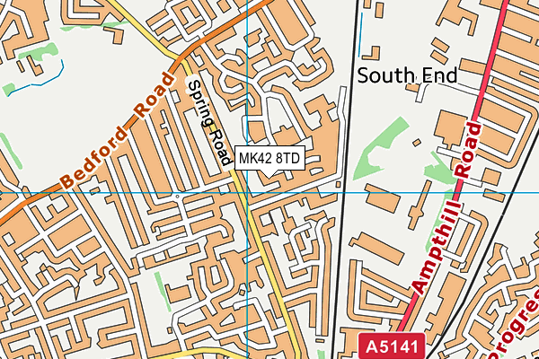 MK42 8TD map - OS VectorMap District (Ordnance Survey)