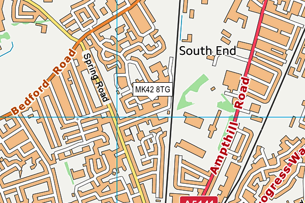 MK42 8TG map - OS VectorMap District (Ordnance Survey)