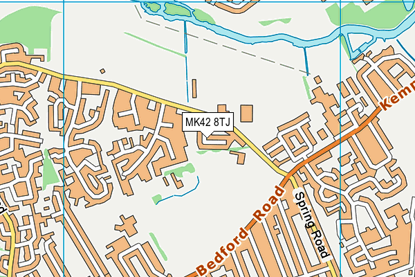 MK42 8TJ map - OS VectorMap District (Ordnance Survey)