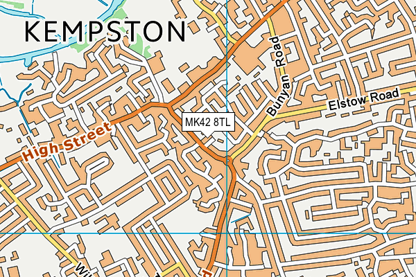 MK42 8TL map - OS VectorMap District (Ordnance Survey)