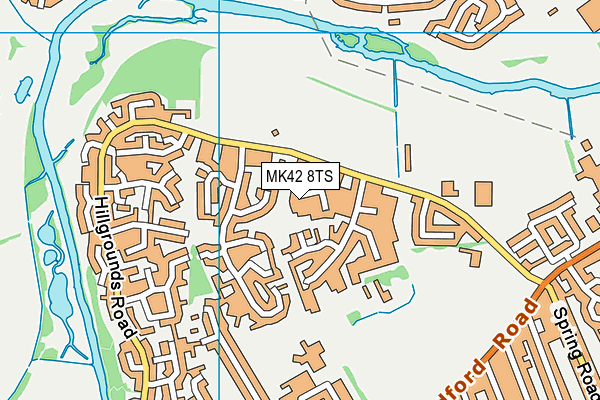 MK42 8TS map - OS VectorMap District (Ordnance Survey)