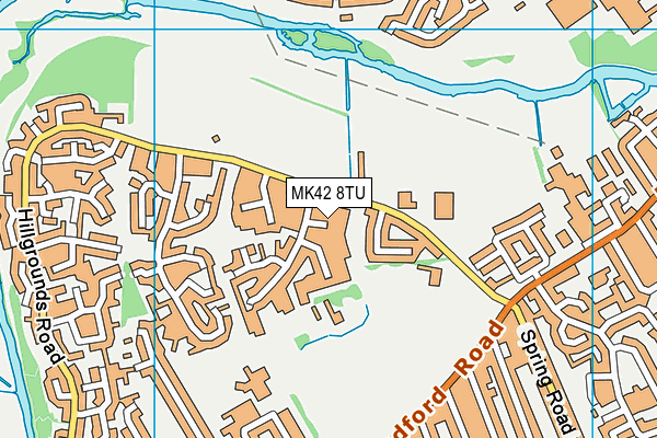 MK42 8TU map - OS VectorMap District (Ordnance Survey)