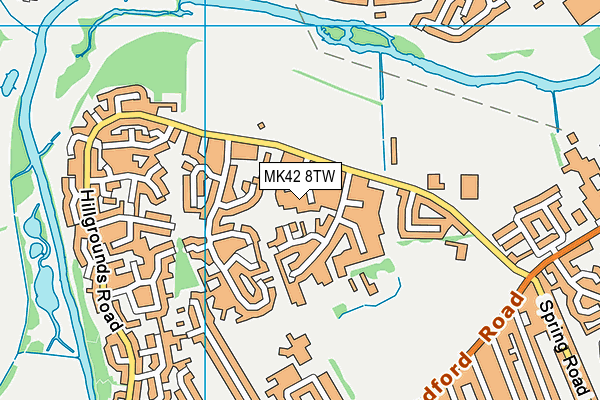 MK42 8TW map - OS VectorMap District (Ordnance Survey)