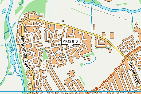 MK42 8TX map - OS VectorMap District (Ordnance Survey)