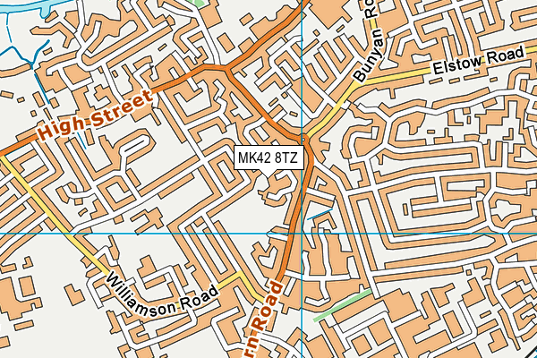 MK42 8TZ map - OS VectorMap District (Ordnance Survey)