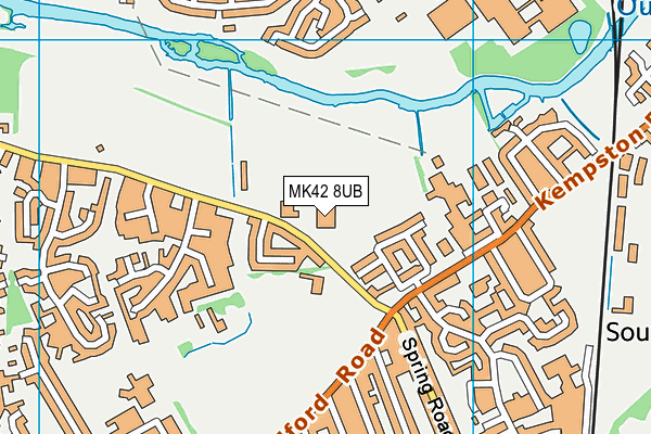 MK42 8UB map - OS VectorMap District (Ordnance Survey)