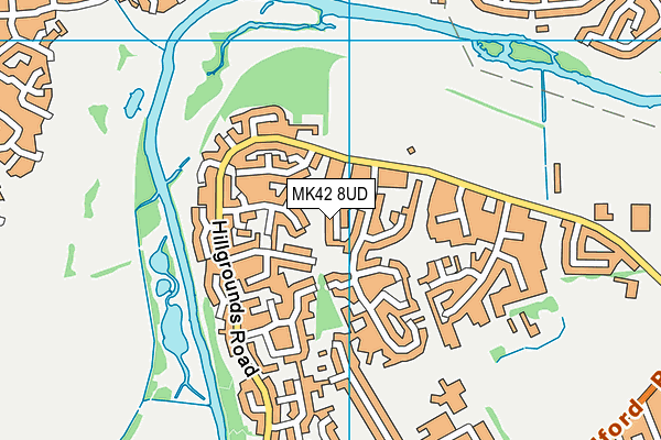 MK42 8UD map - OS VectorMap District (Ordnance Survey)