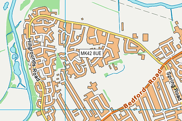 MK42 8UE map - OS VectorMap District (Ordnance Survey)