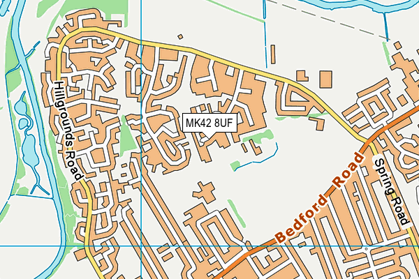 MK42 8UF map - OS VectorMap District (Ordnance Survey)