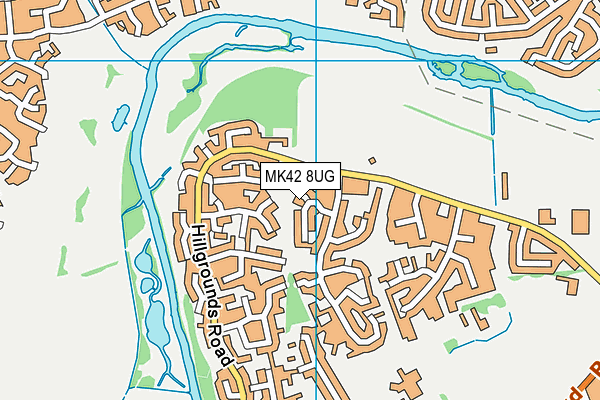 MK42 8UG map - OS VectorMap District (Ordnance Survey)