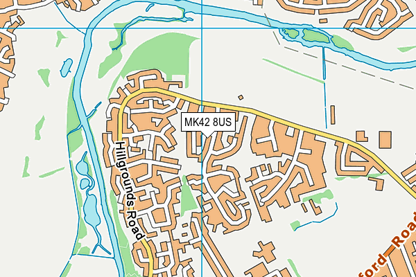 MK42 8US map - OS VectorMap District (Ordnance Survey)
