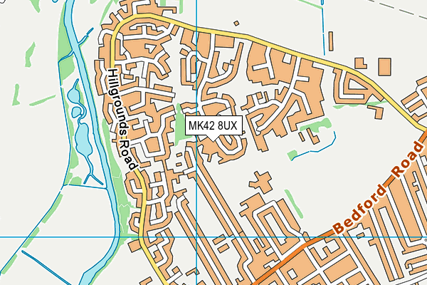 MK42 8UX map - OS VectorMap District (Ordnance Survey)