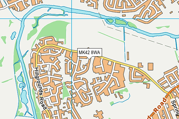 MK42 8WA map - OS VectorMap District (Ordnance Survey)