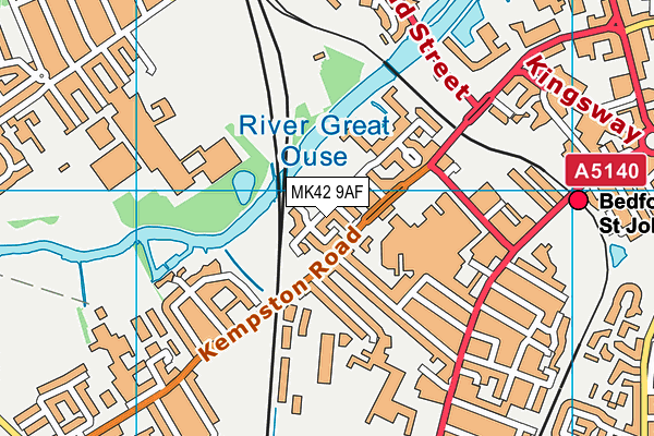 MK42 9AF map - OS VectorMap District (Ordnance Survey)