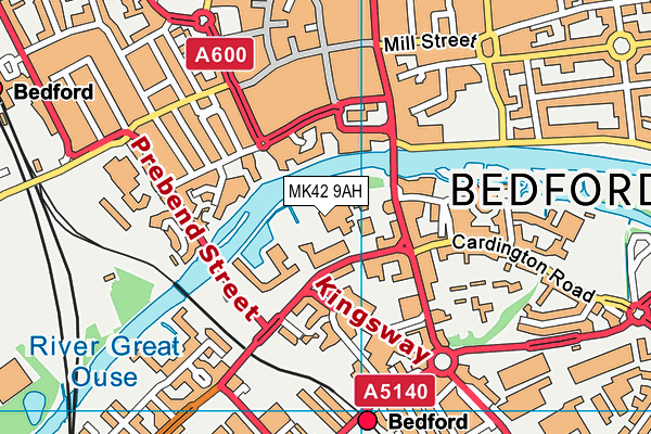 Bedford College map (MK42 9AH) - OS VectorMap District (Ordnance Survey)