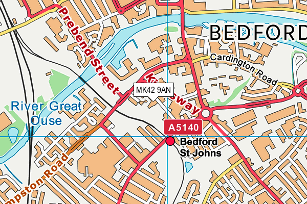 MK42 9AN map - OS VectorMap District (Ordnance Survey)