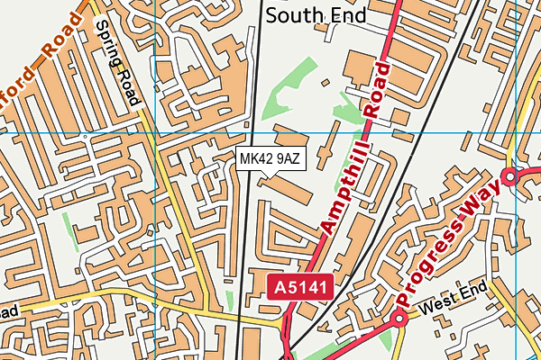 MK42 9AZ map - OS VectorMap District (Ordnance Survey)