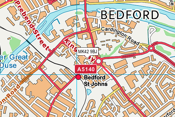 MK42 9BJ map - OS VectorMap District (Ordnance Survey)