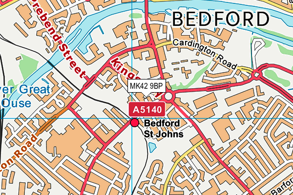 MK42 9BP map - OS VectorMap District (Ordnance Survey)