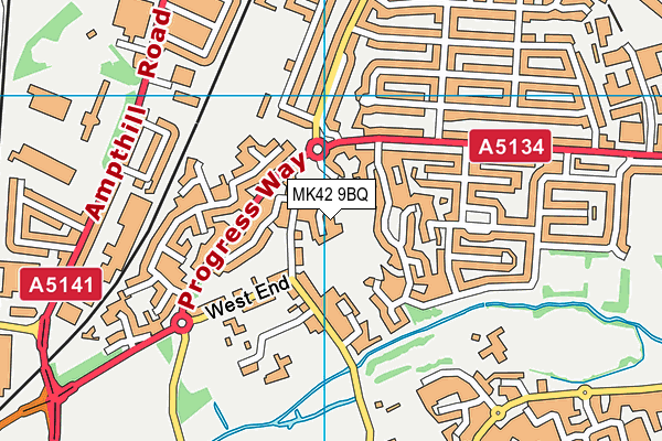 MK42 9BQ map - OS VectorMap District (Ordnance Survey)