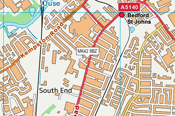 MK42 9BZ map - OS VectorMap District (Ordnance Survey)