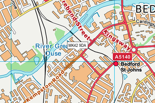 MK42 9DA map - OS VectorMap District (Ordnance Survey)