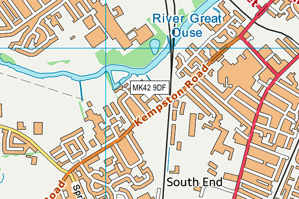 MK42 9DF map - OS VectorMap District (Ordnance Survey)