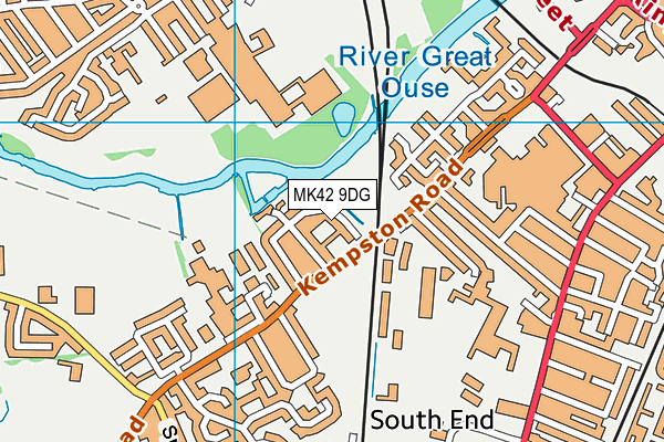 MK42 9DG map - OS VectorMap District (Ordnance Survey)