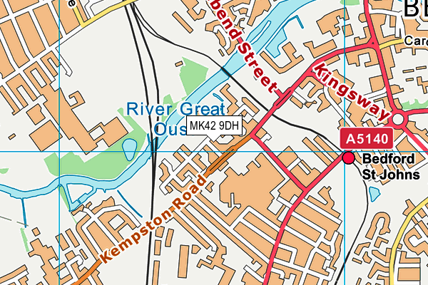 MK42 9DH map - OS VectorMap District (Ordnance Survey)