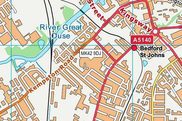 MK42 9DJ map - OS VectorMap District (Ordnance Survey)