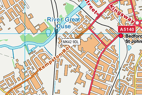 MK42 9DL map - OS VectorMap District (Ordnance Survey)