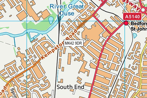 Cauldwell School map (MK42 9DR) - OS VectorMap District (Ordnance Survey)