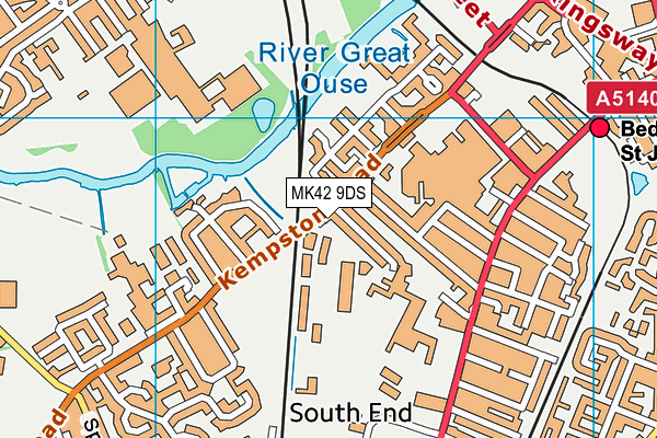 MK42 9DS map - OS VectorMap District (Ordnance Survey)