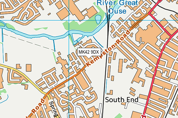 MK42 9DX map - OS VectorMap District (Ordnance Survey)