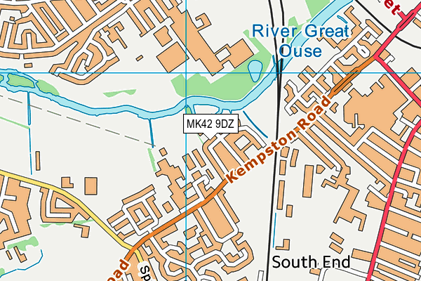 MK42 9DZ map - OS VectorMap District (Ordnance Survey)