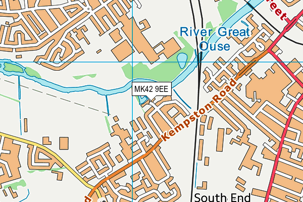 MK42 9EE map - OS VectorMap District (Ordnance Survey)