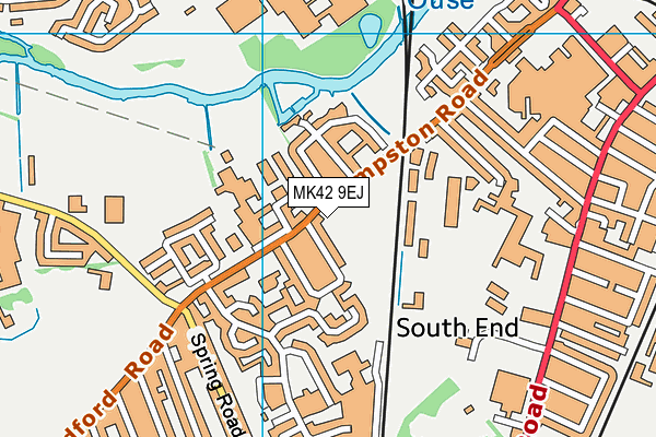 MK42 9EJ map - OS VectorMap District (Ordnance Survey)