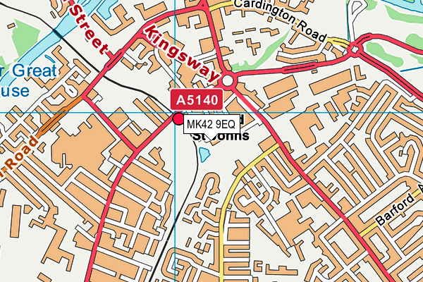 MK42 9EQ map - OS VectorMap District (Ordnance Survey)