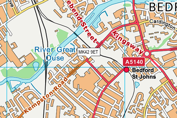 MK42 9ET map - OS VectorMap District (Ordnance Survey)