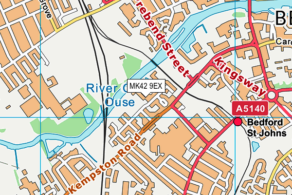 MK42 9EX map - OS VectorMap District (Ordnance Survey)