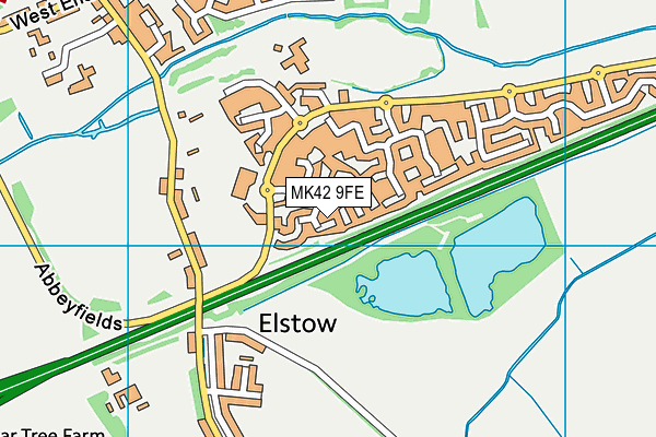 MK42 9FE map - OS VectorMap District (Ordnance Survey)