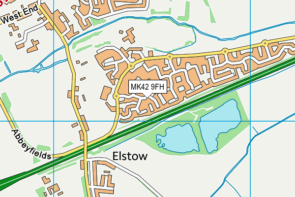 MK42 9FH map - OS VectorMap District (Ordnance Survey)