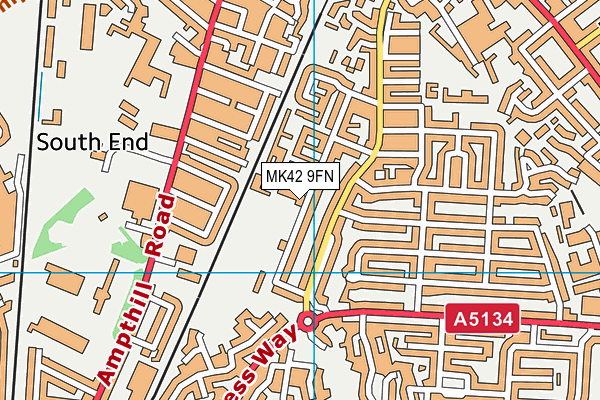 MK42 9FN map - OS VectorMap District (Ordnance Survey)