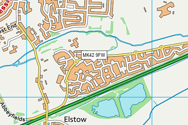 MK42 9FW map - OS VectorMap District (Ordnance Survey)
