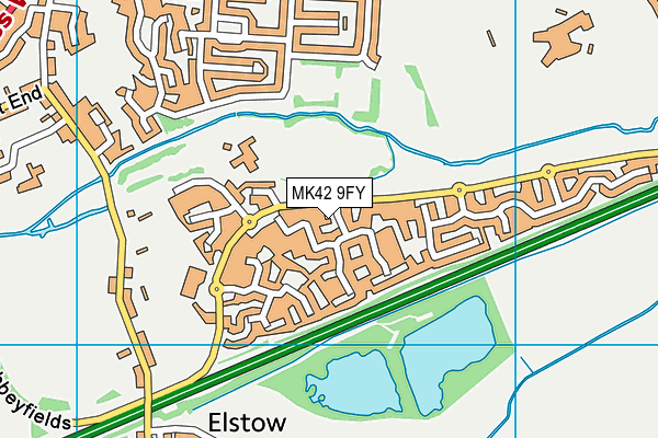 MK42 9FY map - OS VectorMap District (Ordnance Survey)
