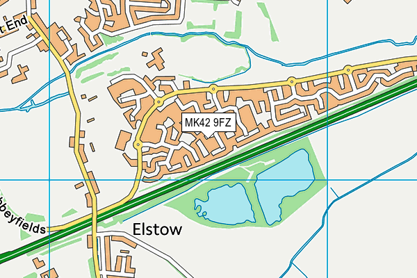 MK42 9FZ map - OS VectorMap District (Ordnance Survey)