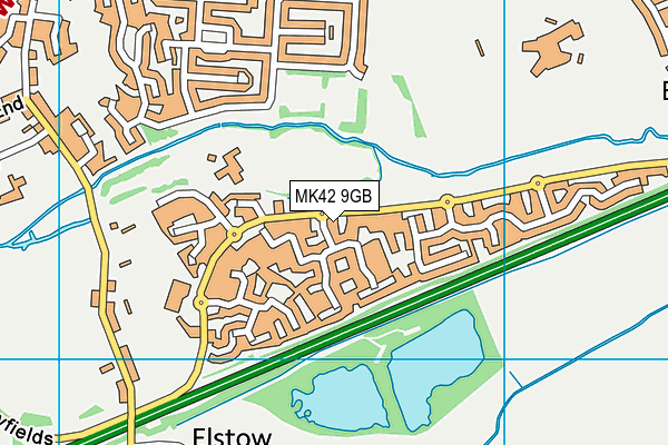 MK42 9GB map - OS VectorMap District (Ordnance Survey)