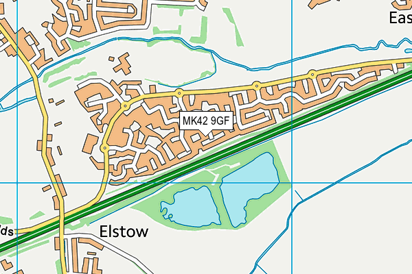 MK42 9GF map - OS VectorMap District (Ordnance Survey)