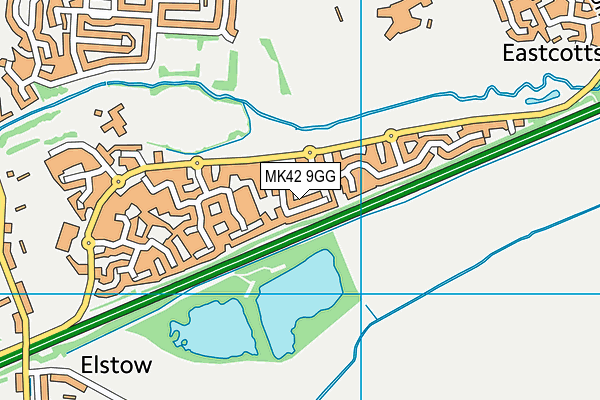 MK42 9GG map - OS VectorMap District (Ordnance Survey)